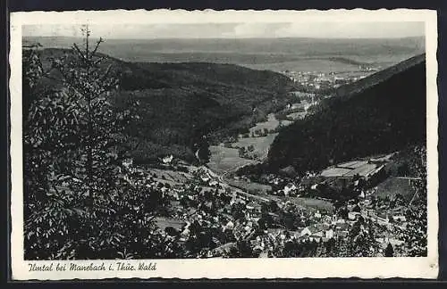 AK Manebach, Ilmtal mit Blick auf den Ort