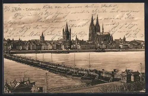 AK Köln, Totalansicht mit Dom