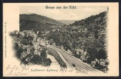 AK Kyllburg /Eifel, Ortsansicht aus der Vogelschau