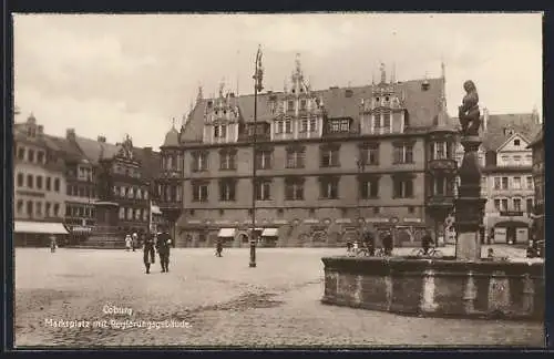 AK Coburg, Marktplatz mit Regierungsgebäude