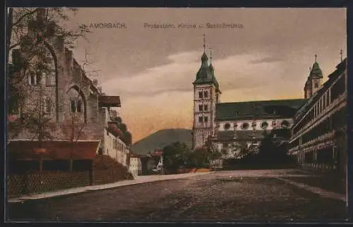 AK Amorbach, Protestant. Kirche und Schlossmühle