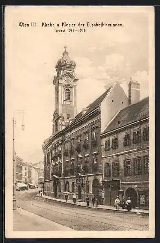 AK Wien, Kirche u. Kloster der Elisabethinerinnen, erbaut 1711-1715