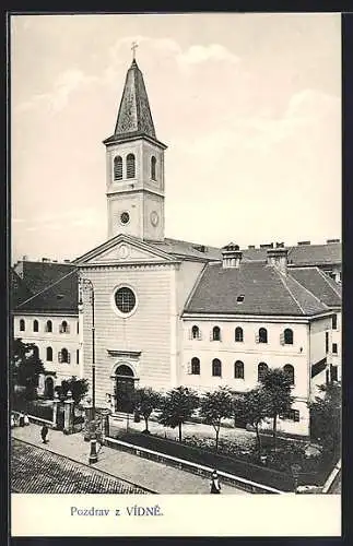 AK Wien, Strasse Rennweg mit Erlöserkirche