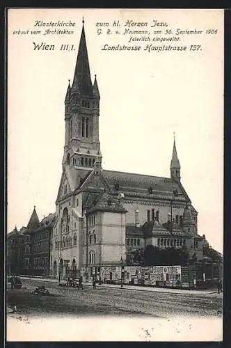 AK Wien, Klosterkirche zum hl. Herzen Jesu, Hauptstrasse 137
