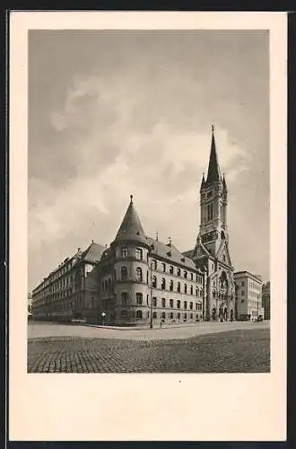 AK Wien, Kloster der Dienerinnen des hlgst. Herzens Jesu mit Kirche und Schulgebäude, Keinergasse 37