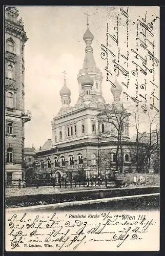 AK Wien, Blick auf die Russische Kirche