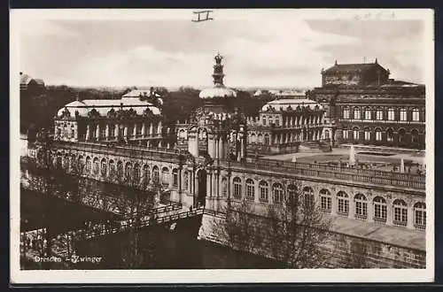 AK Dresden, Der Zwinger aus der Vogelschau