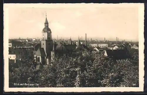 AK Meerane i. Sa., Blick über die Dächer