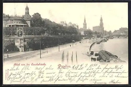 AK Dresden, Blick von der Carolabrücke