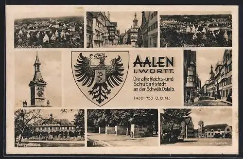 AK Aalen i. Württ., Hauptstrasse, Bohlschule und Turnhalle