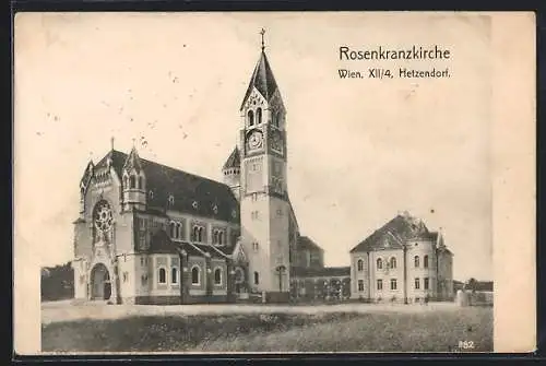 AK Wien, Hetzendorf, Blick auf die Rosenkranzkirche