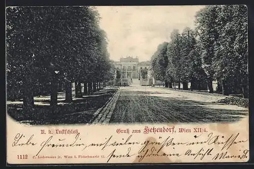 AK Wien, Hetzendorf, Partie am K. k. Lustschloss