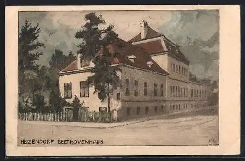 AK Wien, Hetzendorf, Strassenpartie am Beethovenhaus
