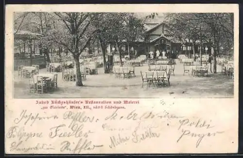 AK Wien, Jakob Rückeshäusers Restaurant un Meierei zur Gloriette nächst Schönbrunn