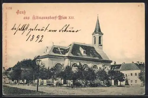 AK Wien, Altmannsdorf, Platz mit Kirche