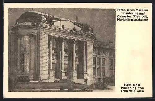 Künstler-AK Wien, Technisches Museum für Industrie und Gewerbe, Mariahilferstrasse 212