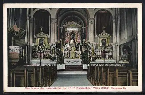 AK Wien, Das Innere der Josefskirche der P. P. Kalasantiner, Rainlgasse 25