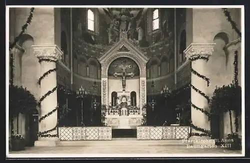AK Wien, Baumgarten, Inneres der Pfarrkirche St. Anna