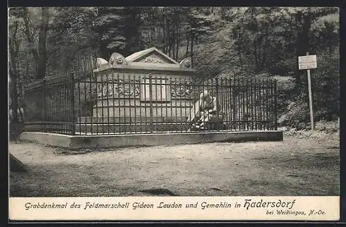 AK Wien, Grabdenkmal des Feldmarschall Gideon Laudon und Gemahlin