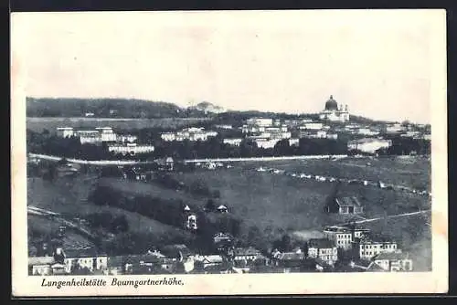 AK Wien, Baumgartnerhöhe, Lungenheilstätte aus der Vogelschau