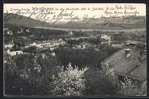 AK Weidlingau a. d. Westbahn, Blick auf den Ort
