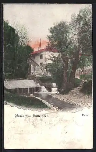 AK Wien, Hütteldorf, Partie am Wehr