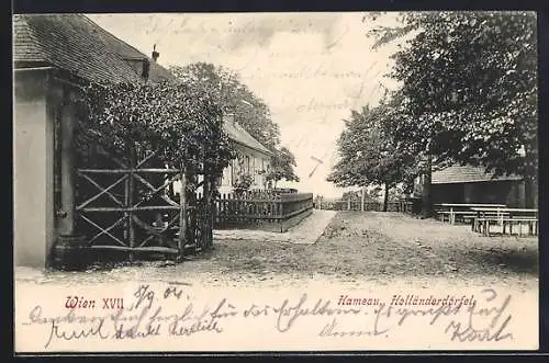 AK Wien, Gasthaus Hameau im Holländerdörfel