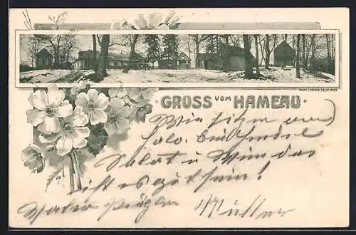 AK Wien, Hameau, Ortsansicht im Schnee