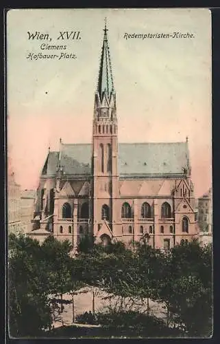 AK Wien, Redemptoristen-Kirche und Clemens Hofbauer-Platz