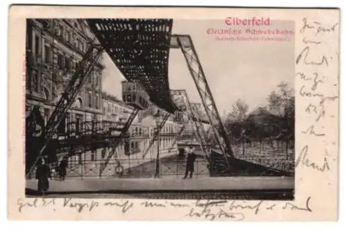 Relief-AK Elberfeld, Electrische Schwebebahn von Barmen nach Vohwinkel