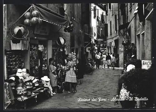 AK Alassio /Riviera dei Fiori, Il Budello, AK-Verkauf