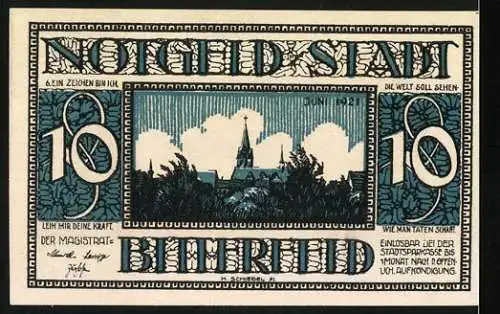 Notgeld Bitterfeld 1921, 10 Pfennig, Das alte Kornhaus, erbaut 1565 abgebrochen 1897