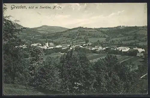 AK Gresten /N.-Oe., Panorama mit Kirche