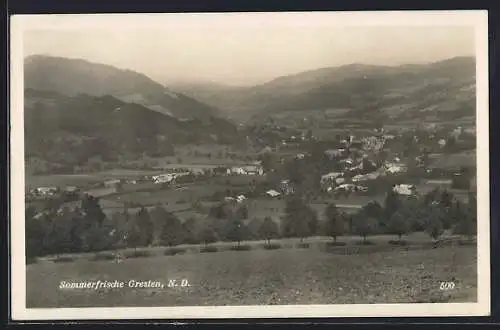 AK Gresten /N. D., Panorama mit Bäumen