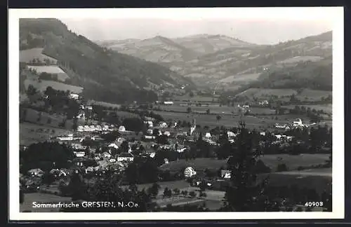 AK Gresten /N.-Oe., Teilansicht mit Kirche