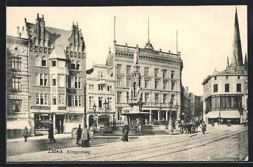 AK Lübeck, Partie auf der Klingenberg-Strasse