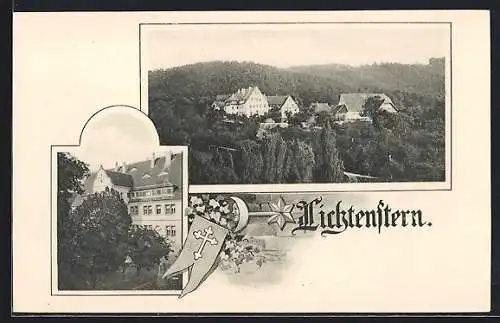 AK Lichtenstern, Bandhaus, Ortsansicht