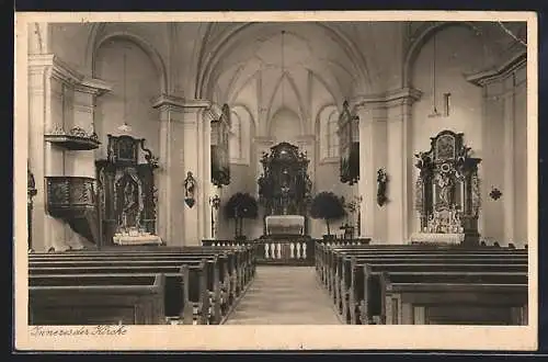 AK Zell /Mfr., J. E. Wagnersche Wohltätigkeitsanstalten / Taubstummenanstalt, Inneres der Kirche