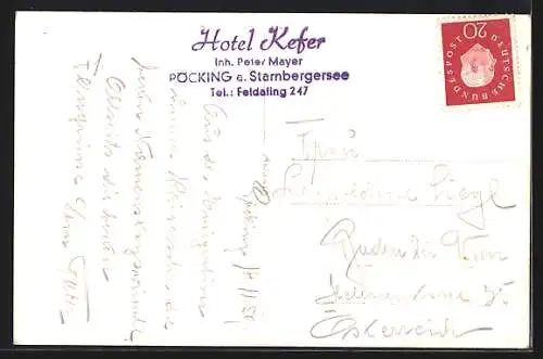 AK Pöcking / Starnberger See, Hotel Kefer P. Mayer