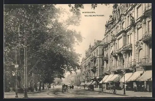 AK Wiesbaden, Partie in der Wilhelmstrasse