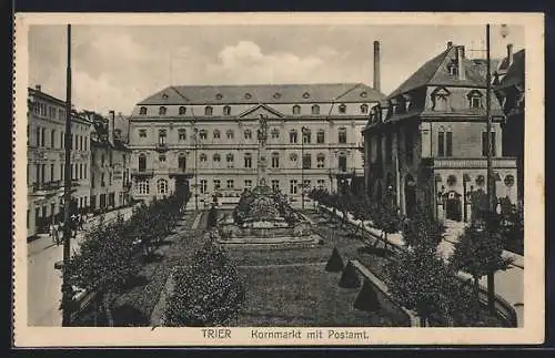 AK Trier, Kornmarkt mit Postamt