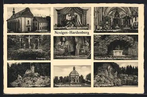 AK Neviges-Hardenberg, Klosterkirche, Schmerzhafte Mutter auf dem Kreuzberg, Kapelle auf dem Marienberg