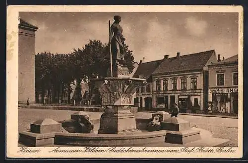 AK Husum / Nordsee, Asmussen-Waldsen-Gedächtnisbrunnen