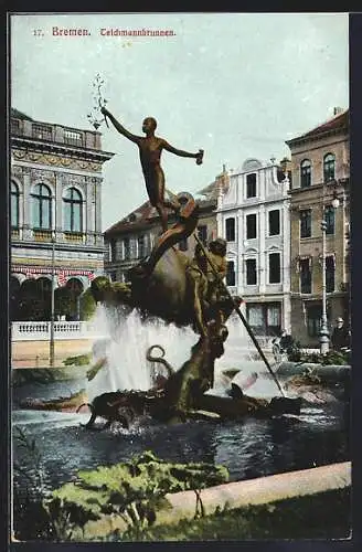 AK Bremen, Partie am Teichmannbrunnen