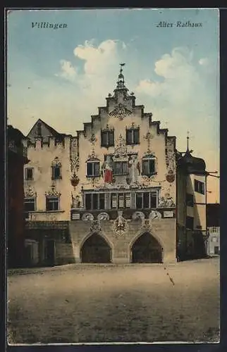AK Villingen / Schwarzwald, Altes Rathaus mit Wappen