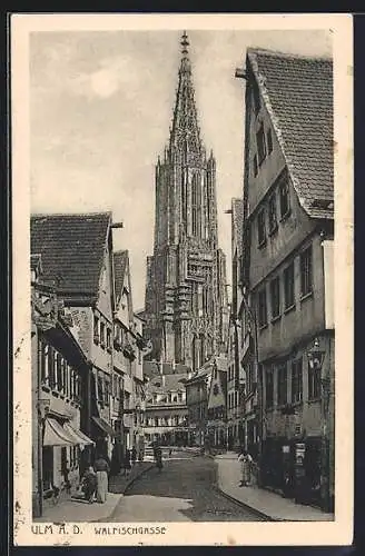 AK Ulm a. D., Walfischgasse mit Münster