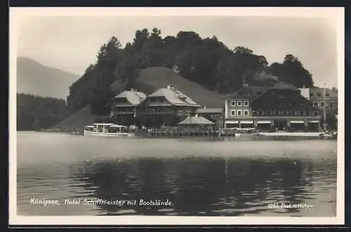 AK Königsee / Berchtesgaden, Hotel Schiffmeister mit Bootslände