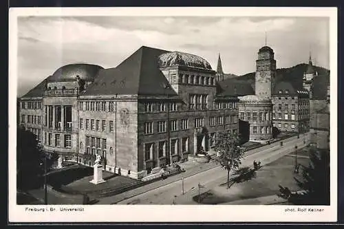AK Freiburg / Breisgau, Strassenpartie bei Universität