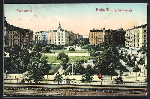 AK Berlin-Charlottenburg, Ansicht vom Savignyplatz