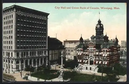 AK Winnipeg /Man., City Hall and Union Bank of Canada
